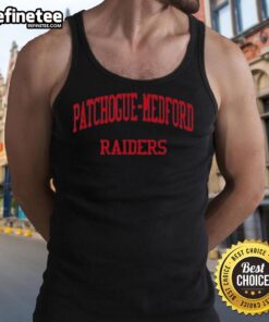 Original Patchogue Medford Raiders High School sports tank top, featuring team colors and logo, perfect for fans in Medford, NY.