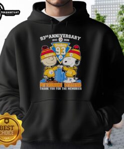 Original Peanuts 93rd Anniversary hoodie for Pittsburgh Steelers, celebrating 1933-2026, Thank You for the Memories.