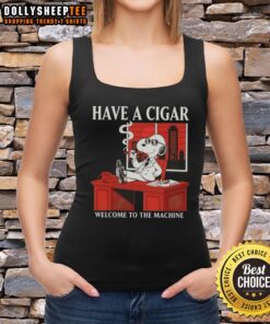 Original Peanuts Snoopy Have A Cigar tank top featuring iconic Snoopy design, perfect for fans of classic cartoons.