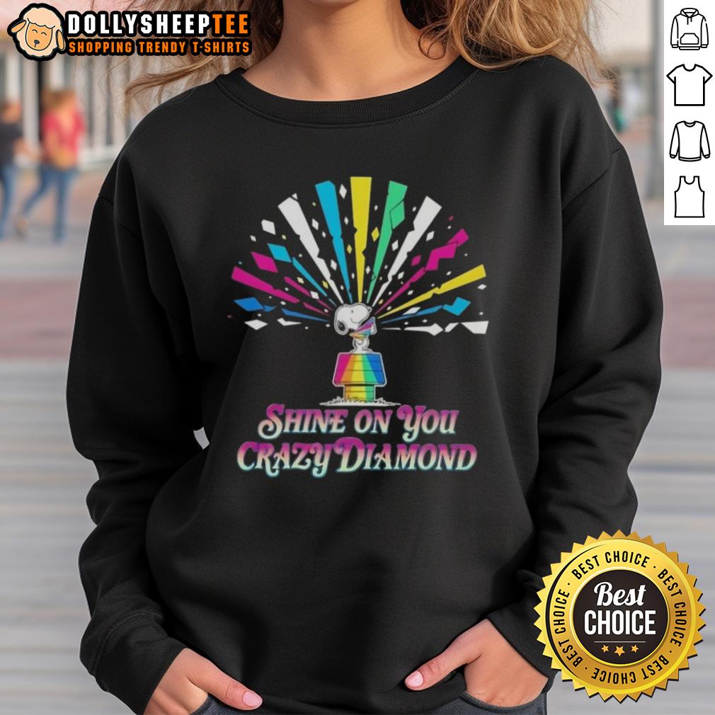 Original Peanuts Snoopy Shine On You Crazy Diamond Sweatshirt Original Peanuts Snoopy Shine On You Crazy Diamond sweatshirt featuring Snoopy graphic design and vibrant colors.