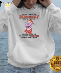 Original People Should Seriously Stop Expecting Normal From Me Christmas Hoodie featuring a fun, quirky holiday design.