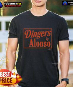 Alt Text: Original Pete Alonso Baltimore Dingers Sign T-Shirt featuring bold graphics celebrating Pete Alonso's home runs.