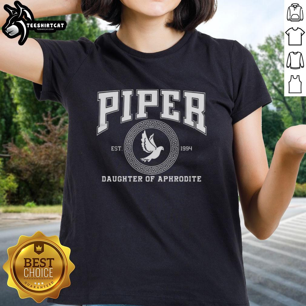 original-piper-daughter-of-aphrodite-rebel-heart-ladies-tee Alt Text: Original Piper Daughter of Aphrodite Rebel Heart Ladies Tee featuring a stylish design for fans of mythology.