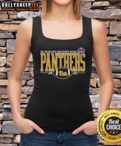 Original Pitt Panthers 2025 Go Bowling Military Bowl logo tank top featuring team colors and bold design.