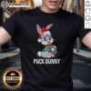 Original Puck Bunny Christmas T-Shirt featuring festive hockey-themed design and playful graphics for holiday cheer.