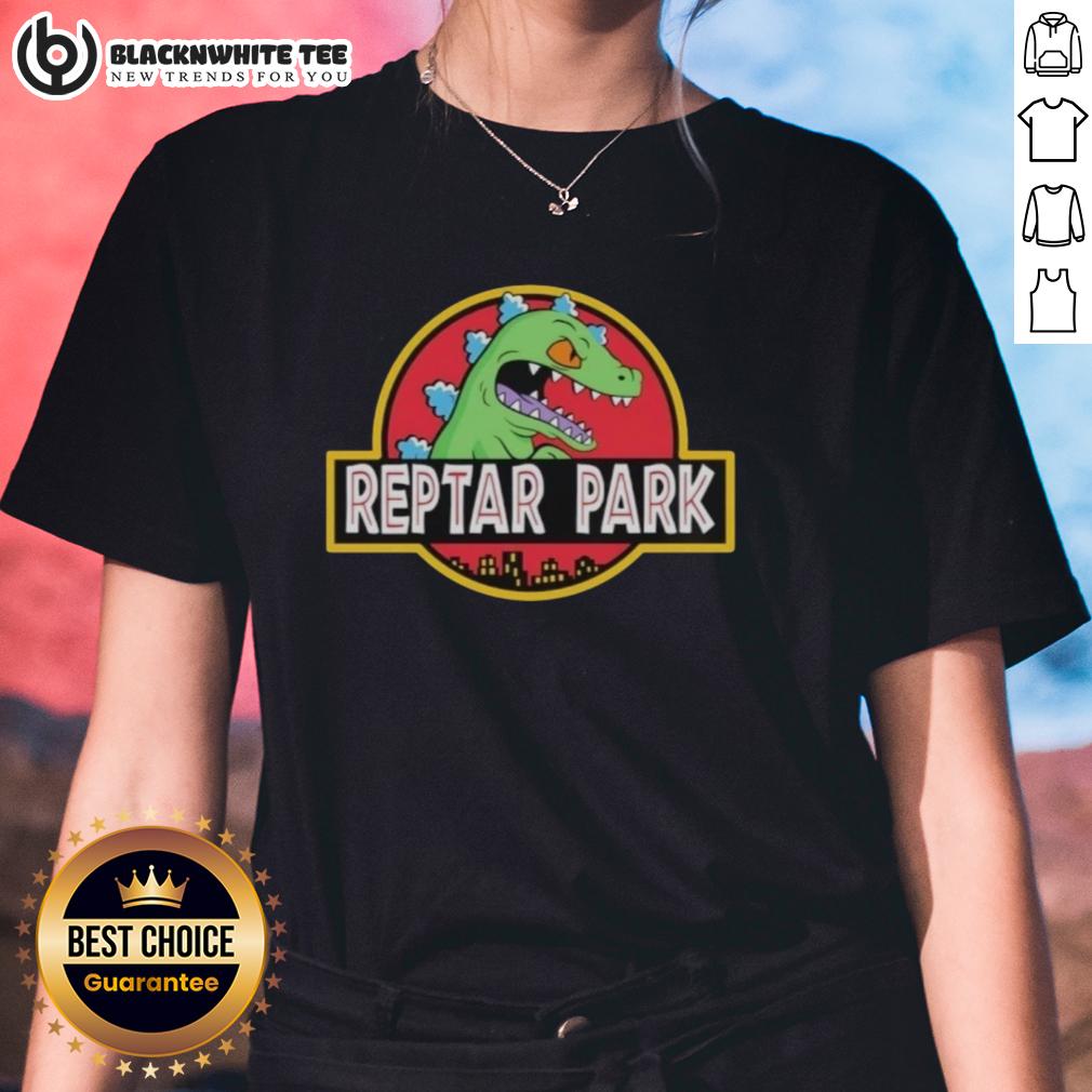 Original Reptar Park Rugrats Movie Cartoon Ladies Tee Original Reptar Park tee featuring Rugrats movie design, perfect for cartoon fans and stylish ladies.