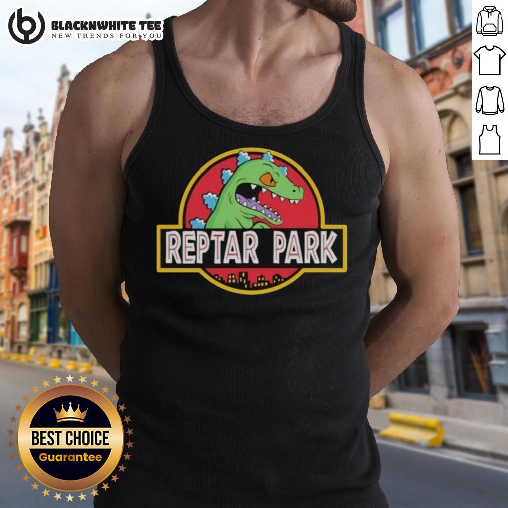 Original Reptar Park Rugrats Movie Cartoon Tank Top Original Reptar Park tank top featuring Rugrats movie cartoon design, perfect for nostalgic fans of the classic series.