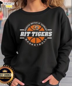 Alt Text: Original RIT Tigers basketball ringspun sweatshirt featuring the Rochester Institute of Technology logo and vibrant colors.