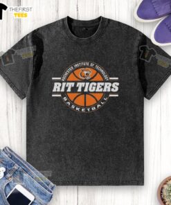 Alt Text: Original Rit Tigers Basketball Ringspun T-Shirt from Rochester Institute of Technology in washed style.