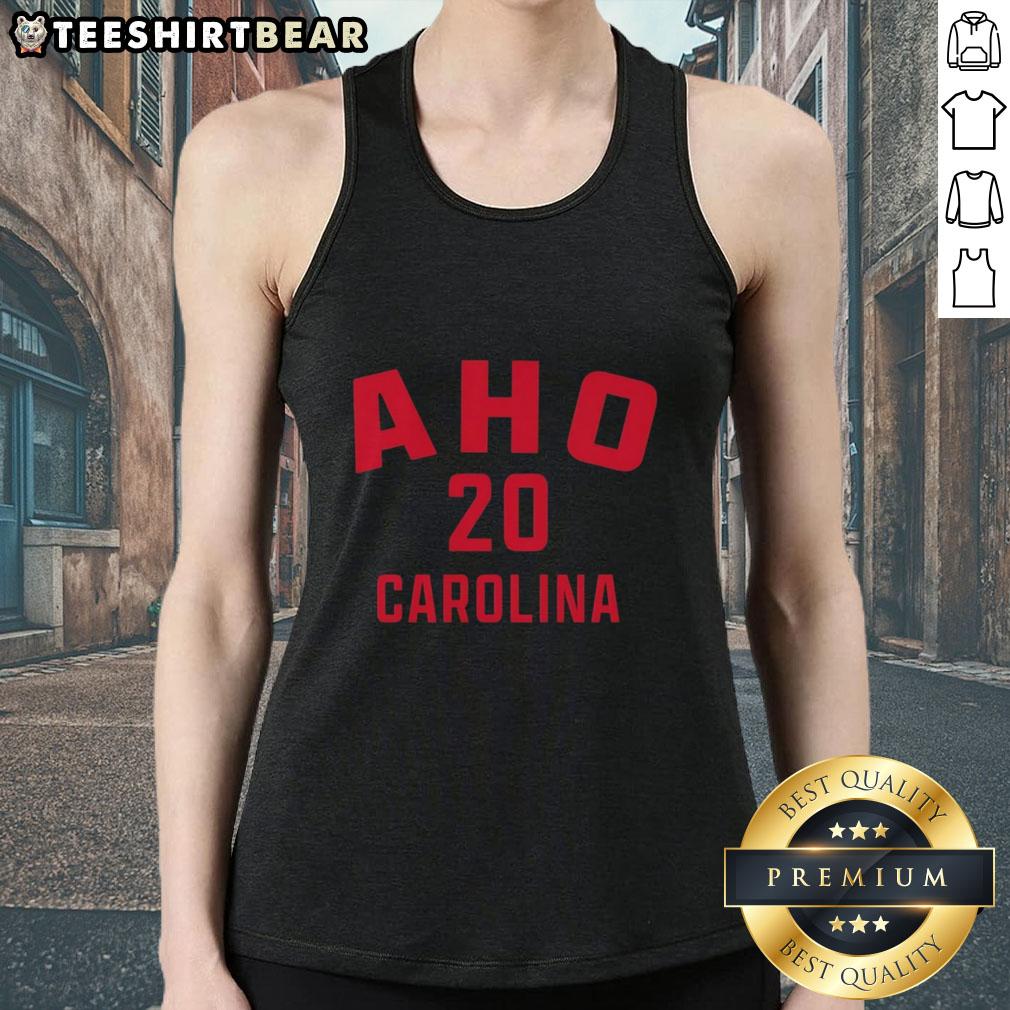 original-sebastian-aho-20-carolina-hurricanes-hockey-tank-top Alt Text: Original Sebastian Aho Carolina Hurricanes hockey tank top, showcasing team colors and player graphics.