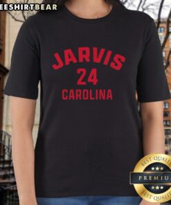 Original Seth Jarvis 24 Carolina Hurricanes hockey ladies tee featuring vibrant team colors and stylish design.