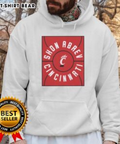 Original Shon Abaev full court Cincinnati Bearcats basketball hoodie featuring team logo and stylish design.