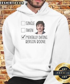 Benson Boone hoodie featuring 'Original Single Taken Mentally Dating' design, perfect for fans of the artist.