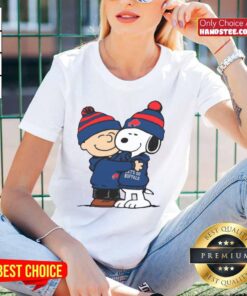 Original Snoopy Buffalo Bills Ladies Tee featuring Snoopy in team colors, perfect for fans celebrating game day.