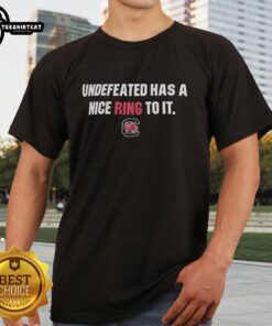 South Carolina Gamecocks 'Undefeated Has A Nice Ring To It' T-Shirt featuring bold graphics and vibrant team colors.