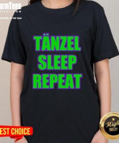 Alt Text: Original Tanzel Sleep Repeat Ladies Tee in soft fabric, perfect for comfortable lounging and everyday wear.