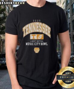 Alt Text: Original Tennessee Volunteers Football T-Shirt for Liberty Mutual Music City Bowl 2025, featuring team colors and logo.
