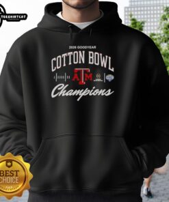 Alt Text: Original Texas A&M Aggies 2026 Cotton Bowl Champions classic hoodie in maroon, featuring logo and stylish design.