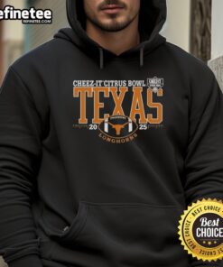 Original Texas Longhorns Cheez-It Citrus Bowl 2025 Hoodie in vibrant orange, perfect for fans and game day attire.