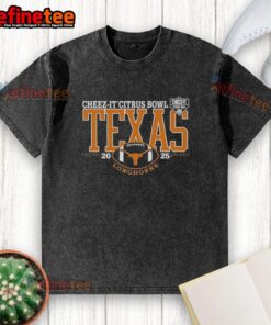 Alt Text: Original Texas Longhorns Cheez-It Citrus Bowl 2025 washed t-shirt featuring vibrant team colors and logo design.