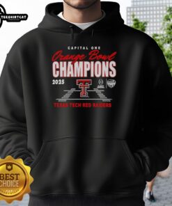Original Texas Tech Red Raiders 2026 Orange Bowl Champions Classic Hoodie featuring team colors and logo.