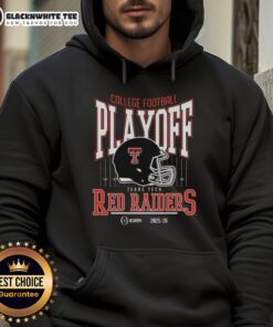 Original Texas Tech Red Raiders College Football Playoff 2025-26 Hoodie featuring team colors and logo.