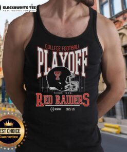 Original Texas Tech Red Raiders college football playoff 2025-26 tank top featuring team colors and logo design.