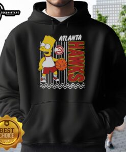 Alt Text: Original The Simpsons Bart X Atlanta Hawks hoodie featuring vibrant graphics and a stylish design for fans.