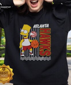 Original The Simpsons Bart X Atlanta Hawks Sweatshirt featuring vibrant graphics and a sporty design for fans.