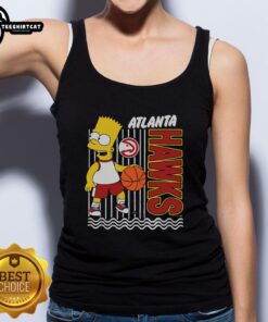 Alt Text: Original The Simpsons Bart X Atlanta Hawks tank top featuring vibrant graphics and a stylish design for fans.
