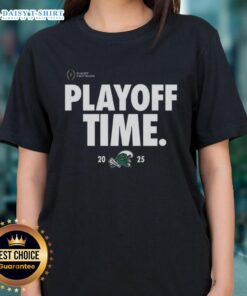 Alt Text: Original Tulane Green Wave Playoff Time logo on a women's tee, showcasing team spirit and style for fans.