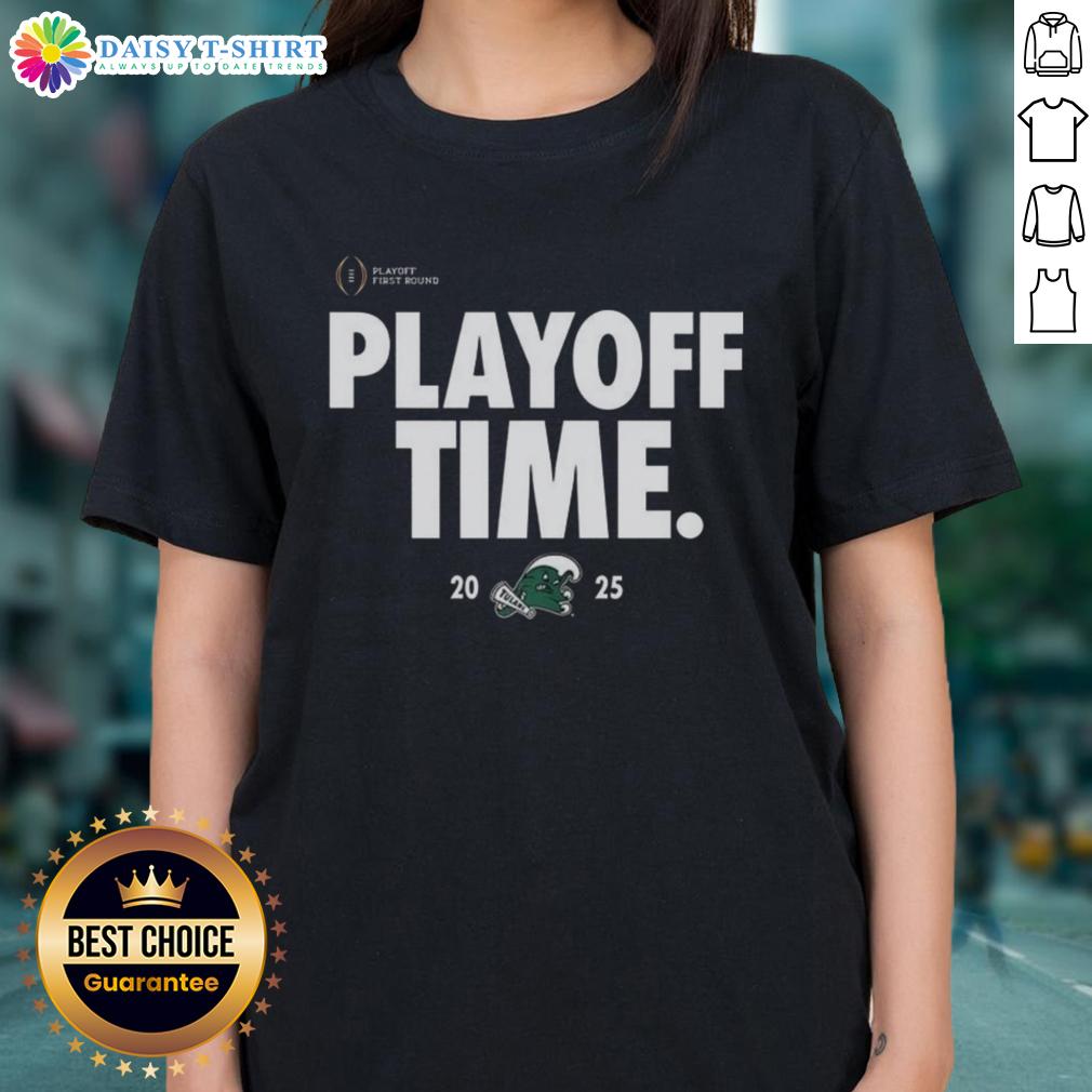 Original Tulane Green Wave Playoff Time Logo Ladies Tee Alt Text: Original Tulane Green Wave Playoff Time logo on a women's tee, showcasing team spirit and style for fans.