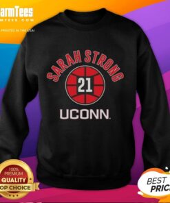 Original UConn Huskies Basketball sweatshirt featuring Sarah Strong, number 21, perfect for fans and players.