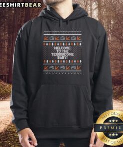 Alt Text: Original Virginia Tech Hokies Welcome to the Terrordome Baby Ugly Christmas Hoodie in festive design.