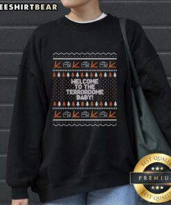 Ugly Christmas sweatshirt featuring the Virginia Tech Hokies logo, perfect for holiday fans and spirited game day attire.
