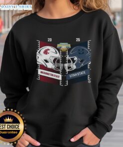 Alt Text: Original Washington State Cougars vs Utah State Aggies 2025 Famous Idaho Potato Bowl helmet sweatshirt design.