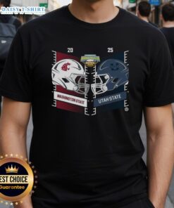 Original Washington State Cougars vs Utah State Aggies 2025 Famous Idaho Potato Bowl head-to-head helmet T-shirt design.