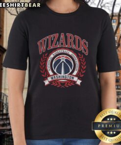 Original Washington Wizards NBA logo with laurel wreath in retro style on a ladies' tee shirt.