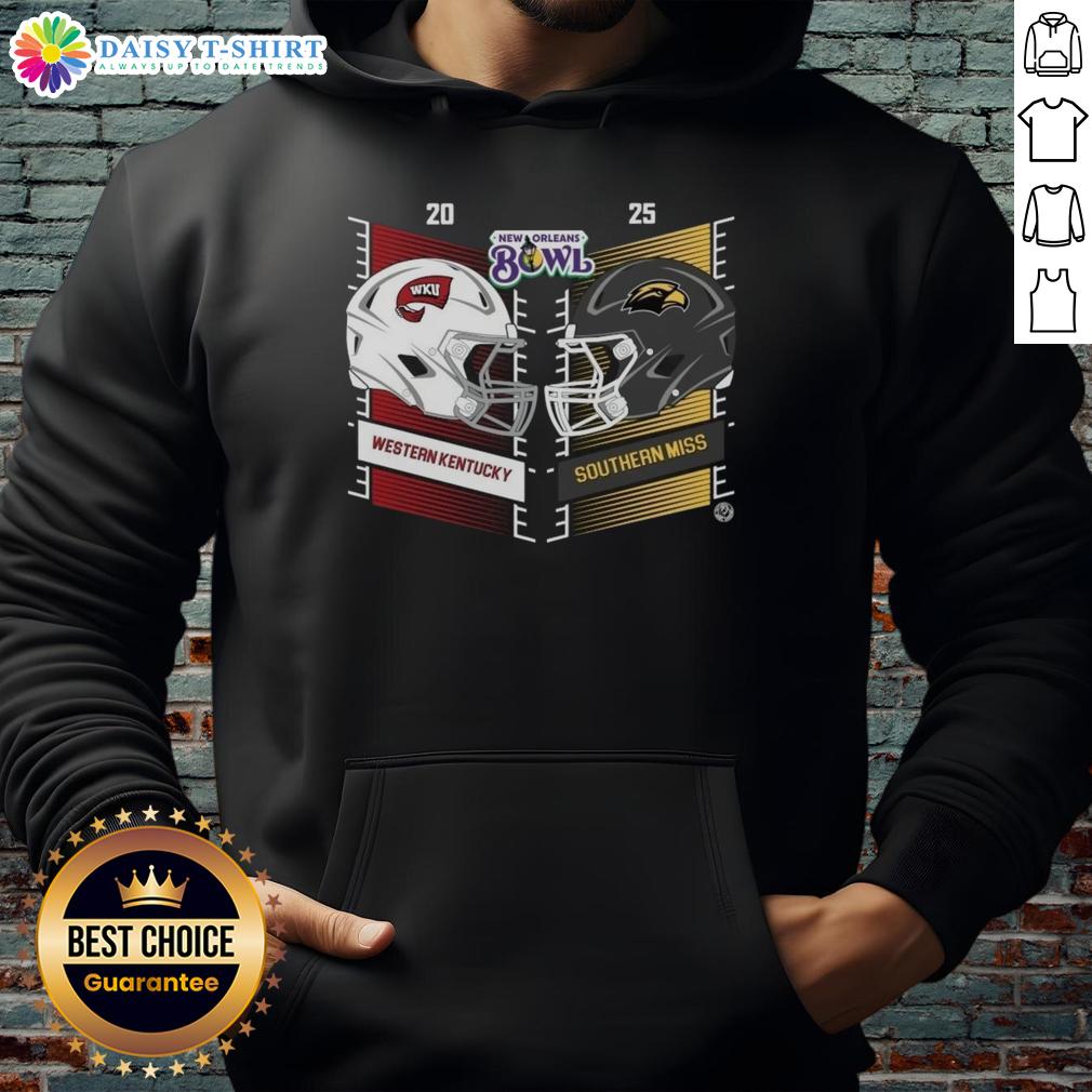 Original Western Kentucky Hilltoppers Vs Southern Miss Golden Eagles 2025 New Orleans Bowl Hoodie Original Western Kentucky Hilltoppers vs Southern Miss Golden Eagles 2025 New Orleans Bowl hoodie design featuring team logos.