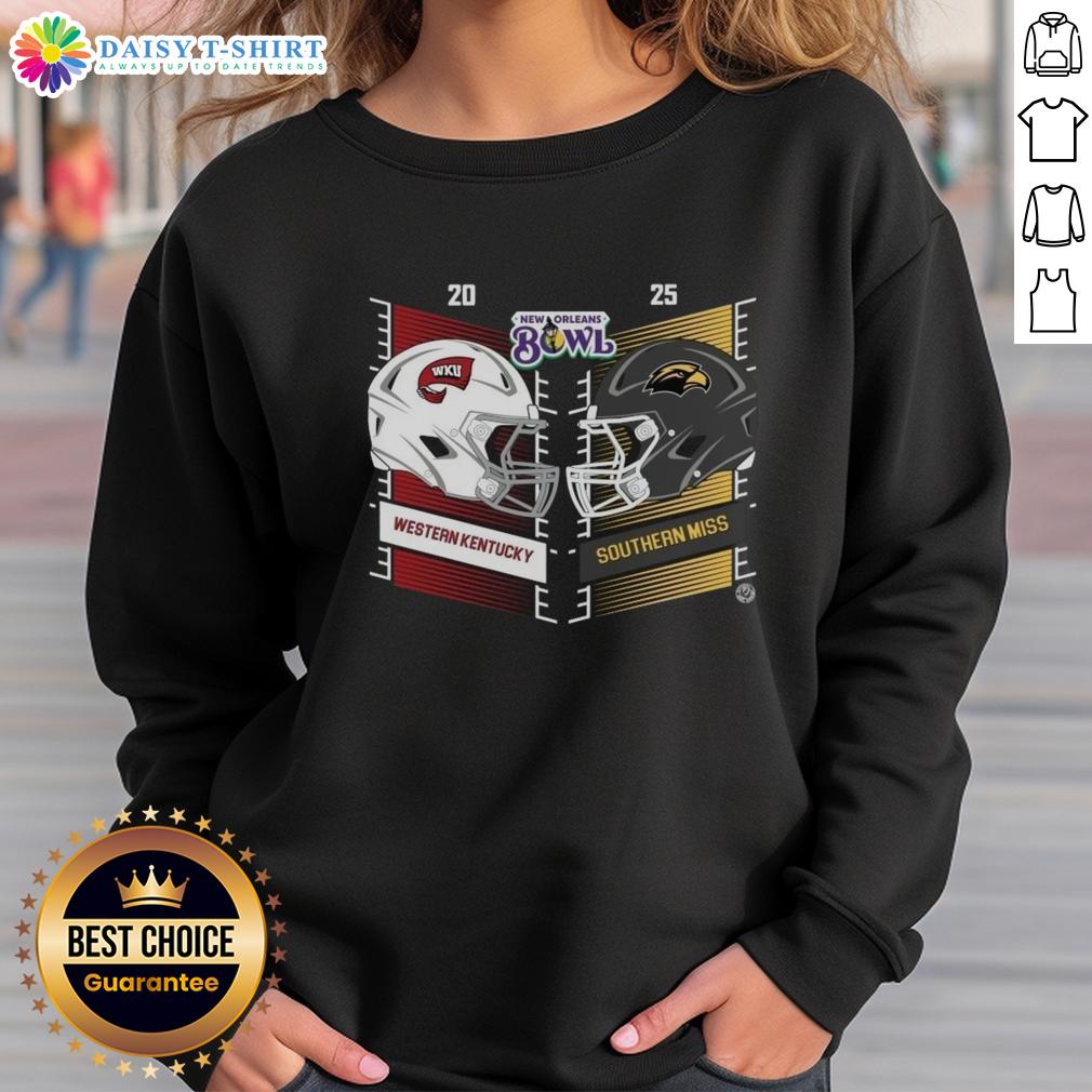 Original Western Kentucky Hilltoppers Vs Southern Miss Golden Eagles 2025 New Orleans Bowl Sweatshirt Original Western Kentucky Hilltoppers vs Southern Miss Golden Eagles 2025 New Orleans Bowl sweatshirt in vibrant colors.