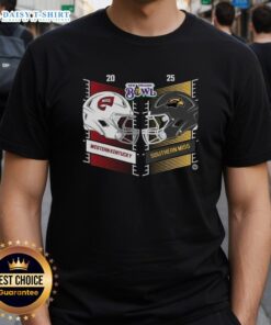 Original Western Kentucky Hilltoppers vs Southern Miss Golden Eagles 2025 New Orleans Bowl T-Shirt design featuring team logos.