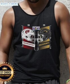 Original Western Kentucky Hilltoppers vs Southern Miss Golden Eagles 2025 New Orleans Bowl tank top design.