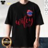 Original Wifey Chicago Cubs Santa Hat Merry Christmas T-Shirt featuring festive design for Cubs fans celebrating the holidays.