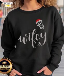 Original Wifey Chicago White Sox Santa Hat Merry Christmas Sweatshirt featuring festive design and team logo.