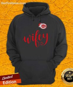 Original Wifey Cincinnati Reds Santa Hat Merry Christmas Hoodie featuring festive design for holiday sports fans.