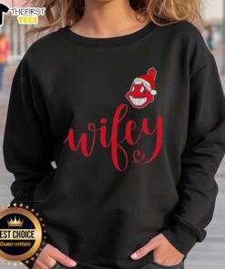 Original Wifey Cleveland Indians Santa Hat sweatshirt for a festive Merry Christmas celebration.