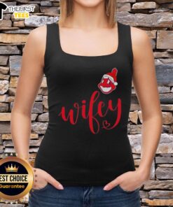 Original Wifey Cleveland Indians Santa Hat Merry Christmas Tank Top featuring festive design for holiday cheer.