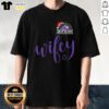 Original Wifey Colorado Rockies Santa Hat Merry Christmas T-Shirt featuring festive design for Rockies fans.