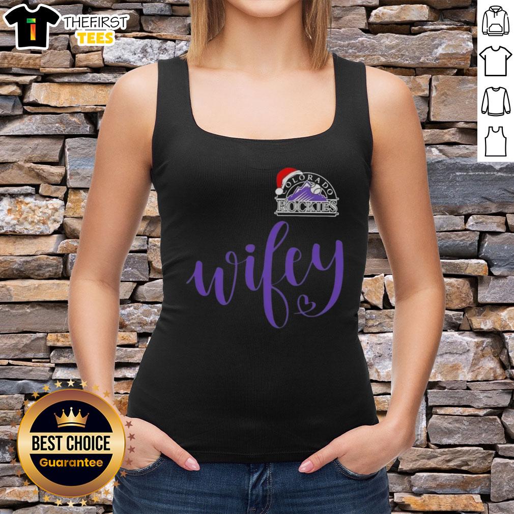 original-wifey-colorado-rockies-santa-hat-merry-christmas-tank-top Alt Text: Original Wifey tank top featuring Colorado Rockies design with Santa hat for a Merry Christmas celebration.