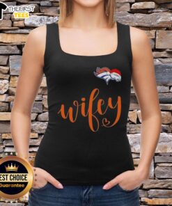 Original Wifey Denver Broncos Santa Hat Merry Christmas Tank Top perfect for holiday cheer and football fans.